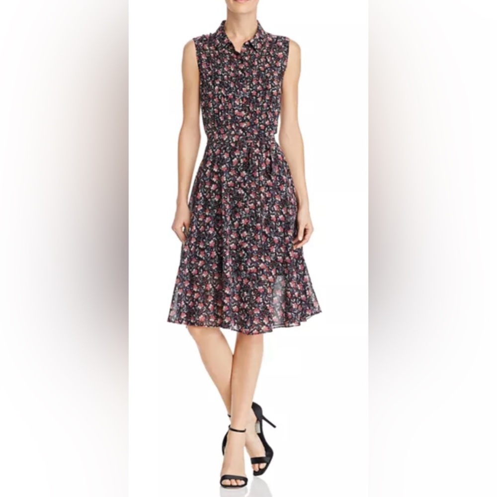 Nanette Lepore Sleeveless Floral Print Shirt Dress Size 10